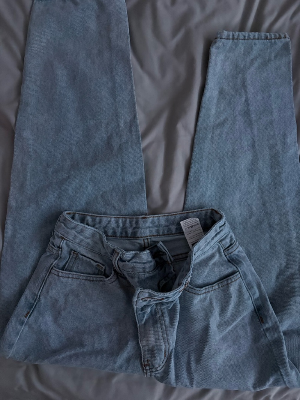 SHEIN asymmetrical Light Blue Jeans
